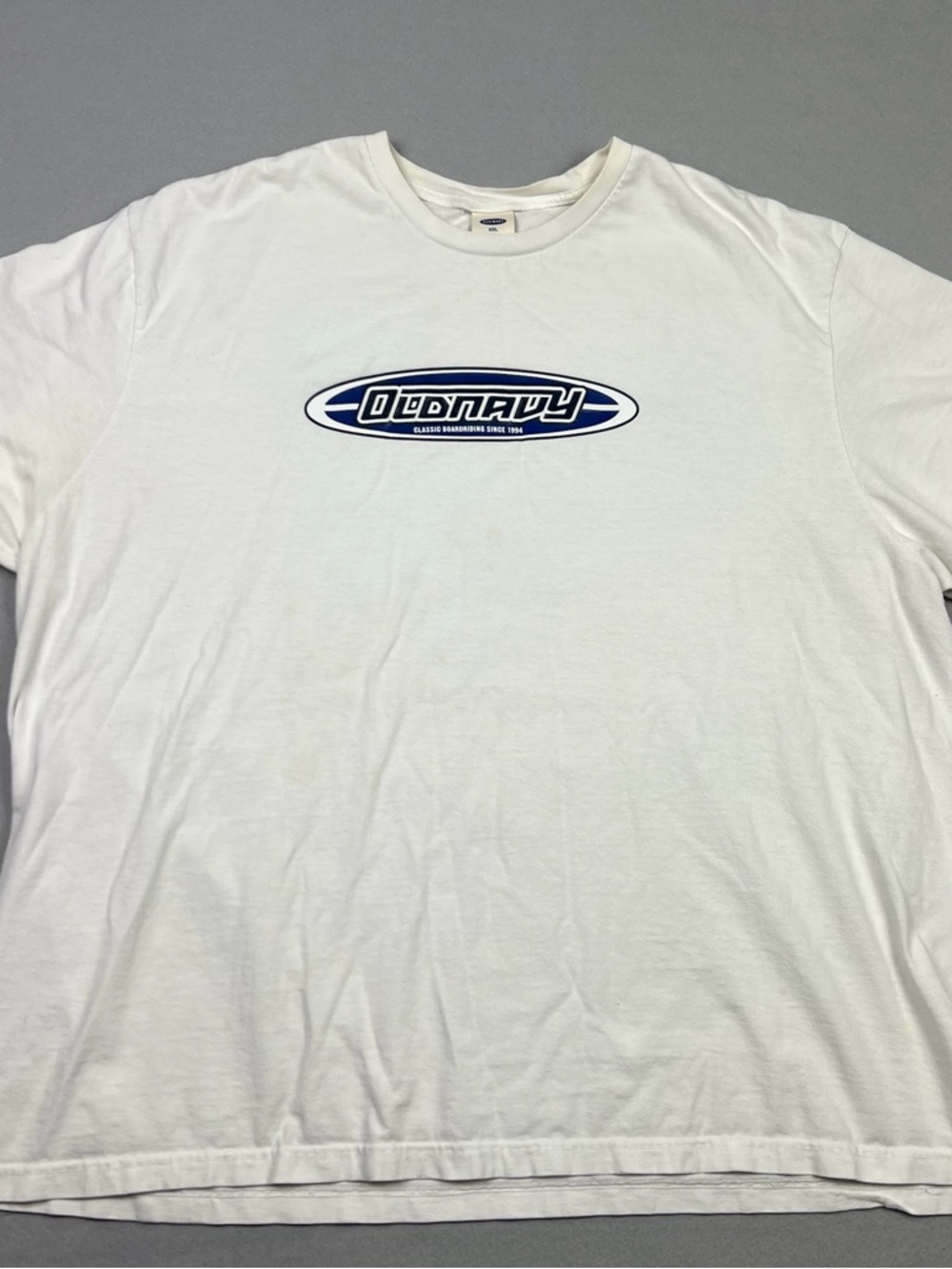 Vintage Y2K Old Navy Men’s XXL White Tee Streetwear Graphic Logo Board Shirt
